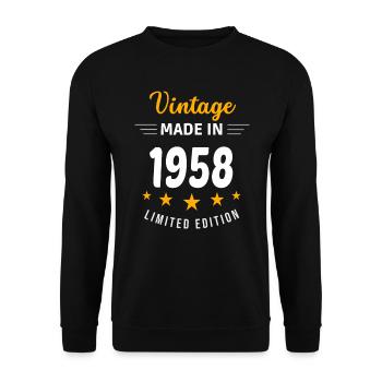 Vintage made in 1958 - Unisex Sweatshirt - black - Front - Alina (178cm) & Michal (187cm)