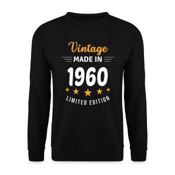 Vintage made in 1960 - Unisex Sweatshirt - black - Front - Alina (178cm) & Michal (187cm)