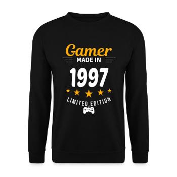 Gamer aus dem Jahr 1997 - Unisex Pullover - Schwarz - Vorne - Alina (178cm) & Michal (187cm)