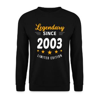 Legendär seit 2003 - Unisex Pullover - Schwarz - Vorne - Alina (178cm) & Michal (187cm)