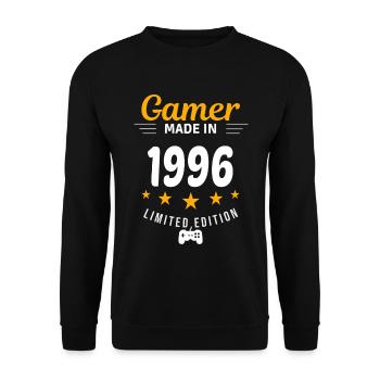 Gamer aus dem Jahr 1996 - Unisex Pullover - Schwarz - Vorne - Alina (178cm) & Michal (187cm)
