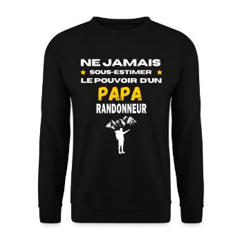 ne jamais sous estimer RANDONNEUR papa - Unisex Sweatshirt - black - Front - Alina (178cm) & Michal (187cm)