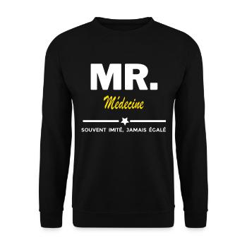 MR. souvent imité, jamais égalé Médecine - Sweat-shirt Unisexe - noir - Devant - Alina (178cm) & Michal (187cm)