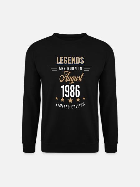 Legends are born in August 1986 - Unisex Sweatshirt - black