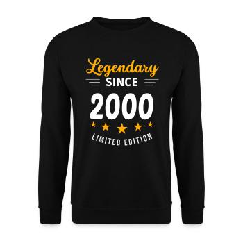 Legendär seit 2000 - Unisex Pullover - Schwarz - Vorne - Alina (178cm) & Michal (187cm)
