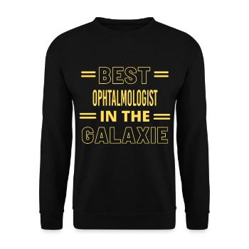 Bester OPHTALMOLOGE ALLER ZEITEN IN DER GALAXIE - Unisex Pullover - Schwarz - Vorne - Alina (178cm) & Michal (187cm)