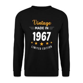 Vintage made in 1967 - Sweat-shirt Unisexe - noir - Devant - Alina (178cm) & Michal (187cm)
