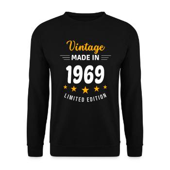 Vintage made in 1969 - Unisex Sweatshirt - black - Front - Alina (178cm) & Michal (187cm)