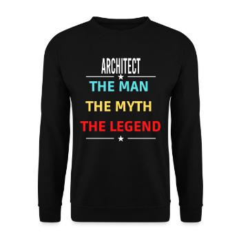 Der Mann Der Mythos Die Legende ARCHITECT - Unisex Pullover - Schwarz - Vorne - Alina (178cm) & Michal (187cm)