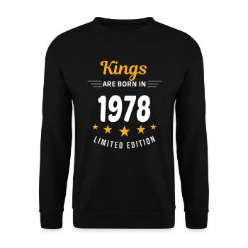 Les rois sont nés en 1978 - Sweat-shirt Unisexe - noir - Devant - Alina (178cm) & Michal (187cm)