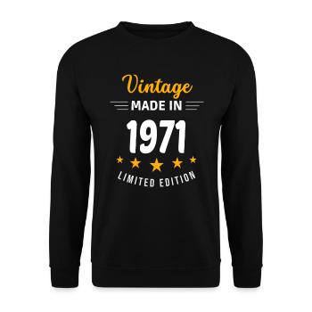 Vintage made in 1971 - Unisex Sweatshirt - black - Front - Alina (178cm) & Michal (187cm)