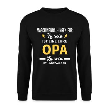 Zu ehre OPA ist undezahlbar Maschinenbau-Ingenieur - Unisex Pullover - Schwarz - Vorne - Alina (178cm) & Michal (187cm)