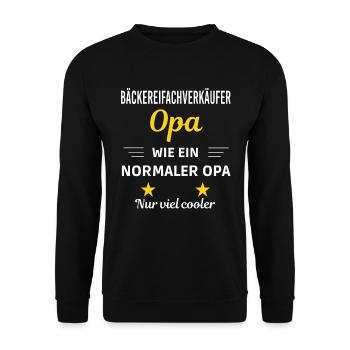 Opa wie ein normaler nur Bäckereifachverkäufer - Unisex Pullover - Schwarz - Vorne - Alina (178cm) & Michal (187cm)