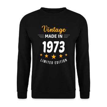 Vintage made in 1973 - Unisex Sweatshirt - black - Front - Alina (178cm) & Michal (187cm)