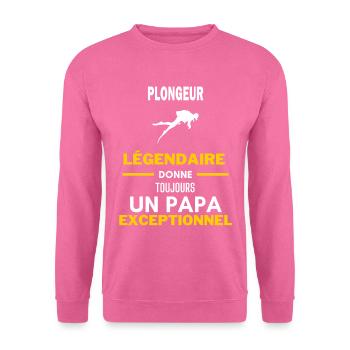 légendaire papa exceptionnel - humour Plongeur - Sweat-shirt Unisexe - rose - Devant