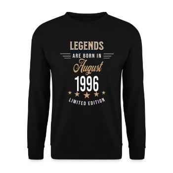 Legends werden im August 1996 geboren - Unisex Pullover - Schwarz - Vorne - Alina (178cm) & Michal (187cm)