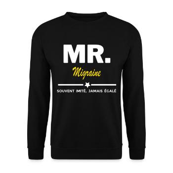 MR. souvent imité, jamais égalé Migraine - Sweat-shirt Unisexe - noir - Devant - Alina (178cm) & Michal (187cm)