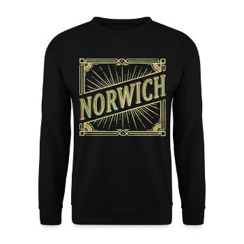 Norwich England UK City Font Vintage Retro - Unisex Sweatshirt - black - Front - Alina (178cm) & Michal (187cm)
