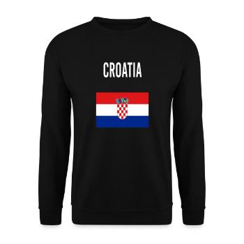 Kroatien FLAGGE - Unisex Pullover - Schwarz - Vorne - Alina (178cm) & Michal (187cm)
