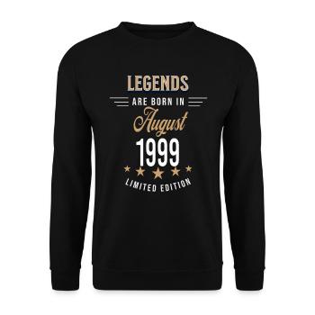 Legends are born in August 1999 - Unisex Sweatshirt - black - Front - Alina (178cm) & Michal (187cm)