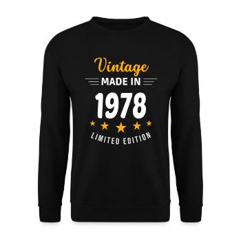 Vintage made in 1978 - Unisex Sweatshirt - black - Front - Alina (178cm) & Michal (187cm)