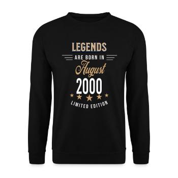 Legends are born in August 2000 - Unisex Sweatshirt - black - Front - Alina (178cm) & Michal (187cm)