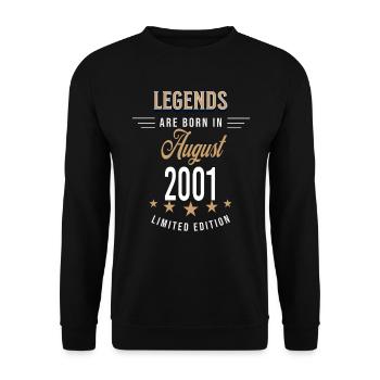 Les légendes naissent en août 2001 - Sweat-shirt Unisexe - noir - Devant - Alina (178cm) & Michal (187cm)