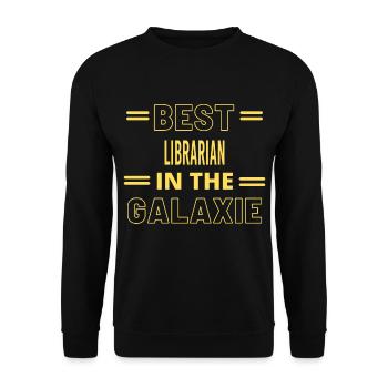Best Ever IN THE GALAXIE LIBRARIAN - Unisex Sweatshirt - black - Front - Alina (178cm) & Michal (187cm)