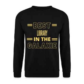 Das Beste aller Zeiten IN DER GALAXIE LIBRARY - Unisex Pullover - Schwarz - Vorne - Alina (178cm) & Michal (187cm)