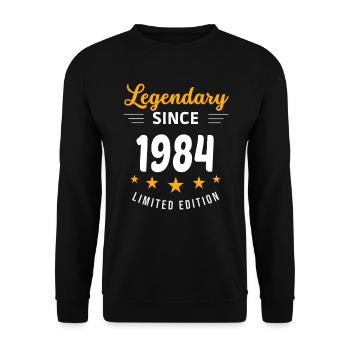 Legendär seit 1984 - Unisex Pullover - Schwarz - Vorne - Alina (178cm) & Michal (187cm)