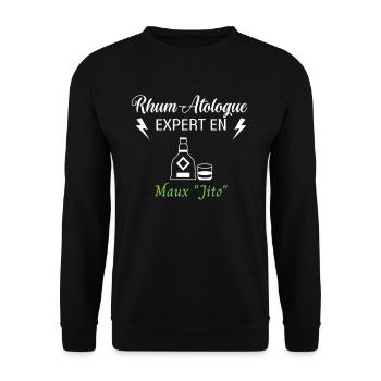 Rhum-Atologue - Sweat-shirt Unisexe - noir - Devant - Alina (178cm) & Michal (187cm)