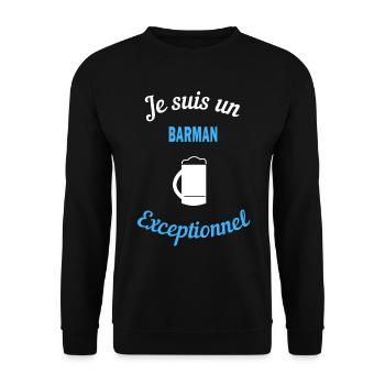 Je suis un Exceptionnel barman - Sweat-shirt Unisexe - noir - Devant - Alina (178cm) & Michal (187cm)
