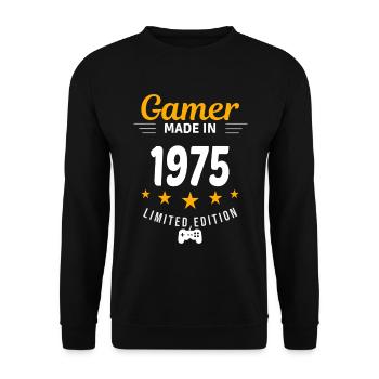 Gamer fait en 1975 - Sweat-shirt Unisexe - noir - Devant - Alina (178cm) & Michal (187cm)