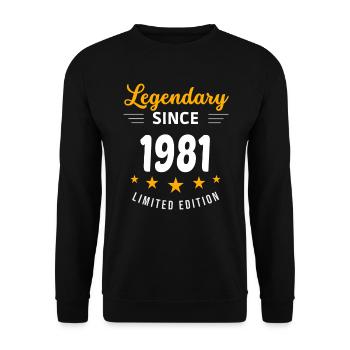 Legendär seit 1981 - Unisex Pullover - Schwarz - Vorne - Alina (178cm) & Michal (187cm)