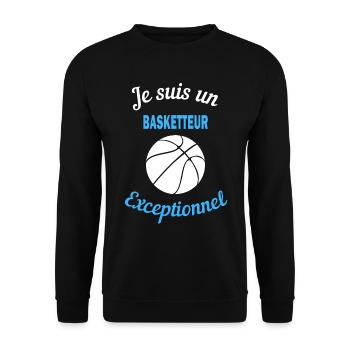 Je suis un Exceptionnel basketteur - Sweat-shirt Unisexe - noir - Devant - Alina (178cm) & Michal (187cm)