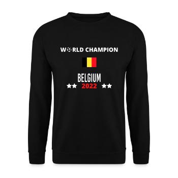 Belgique Champion du Monde 2022 - Sweat-shirt Unisexe - noir - Devant - Alina (178cm) & Michal (187cm)