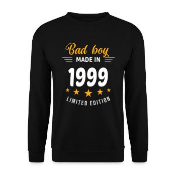 Bad boy réalisé en 1999 - Sweat-shirt Unisexe - noir - Devant - Alina (178cm) & Michal (187cm)