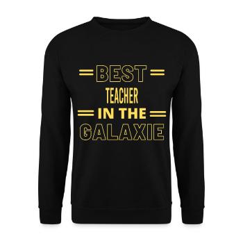 Best Ever IN THE GALAXIE TEACHER - Unisex Sweatshirt - black - Front - Alina (178cm) & Michal (187cm)