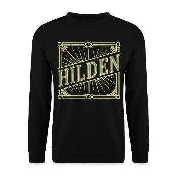 Hilden Germany City Font Vintage Retro - Unisex Sweatshirt - black - Front - Alina (178cm) & Michal (187cm)