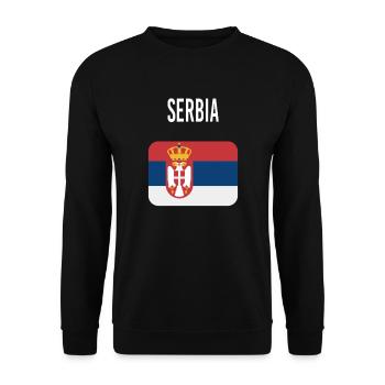 Serbia FLAG - Unisex Sweatshirt - black - Front - Alina (178cm) & Michal (187cm)