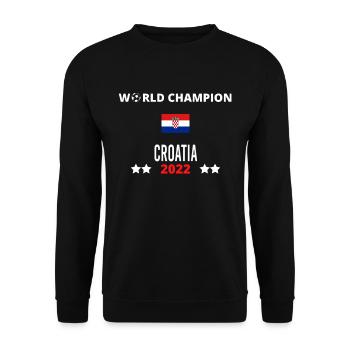 Kroatien Weltmeister 2022 - Unisex Pullover - Schwarz - Vorne - Alina (178cm) & Michal (187cm)