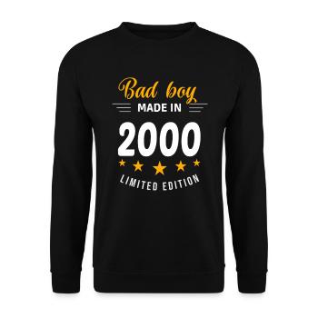 Bad boy réalisé en 2000 - Sweat-shirt Unisexe - noir - Devant - Alina (178cm) & Michal (187cm)