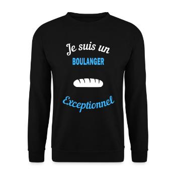 Je suis un Exceptionnel BOULANGER - Sweat-shirt Unisexe - noir - Devant - Alina (178cm) & Michal (187cm)
