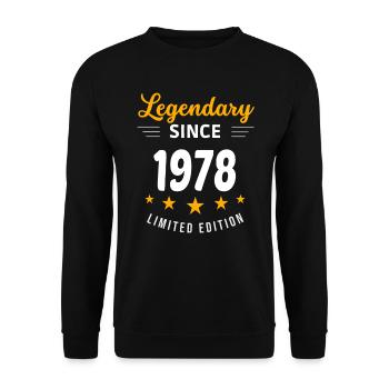Legendär seit 1978 - Unisex Pullover - Schwarz - Vorne - Alina (178cm) & Michal (187cm)