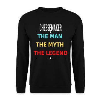 The Man The Myth The Legend CHEESEMAKER - Unisex Sweatshirt - black - Front - Alina (178cm) & Michal (187cm)