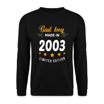 Bad boy réalisé en 2003 - Sweat-shirt Unisexe - noir - Devant - Alina (178cm) & Michal (187cm)
