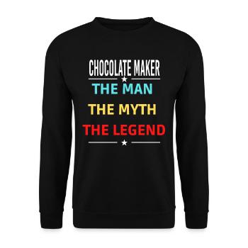Der Mann Der Mythos Die Legende CHOCOLATE MAKER - Unisex Pullover - Schwarz - Vorne - Alina (178cm) & Michal (187cm)