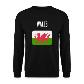 Wales FLAG - Unisex Sweatshirt - black - Front - Alina (178cm) & Michal (187cm)