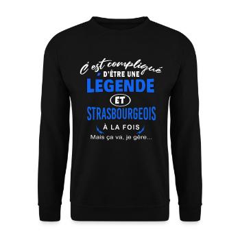 humour Légende et STRASBOURGEOIS cadeau - Sweat-shirt Unisexe - noir - Devant - Alina (178cm) & Michal (187cm)