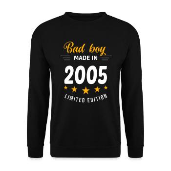 Bad Boy aus dem Jahr 2005 - Unisex Pullover - Schwarz - Vorne - Alina (178cm) & Michal (187cm)